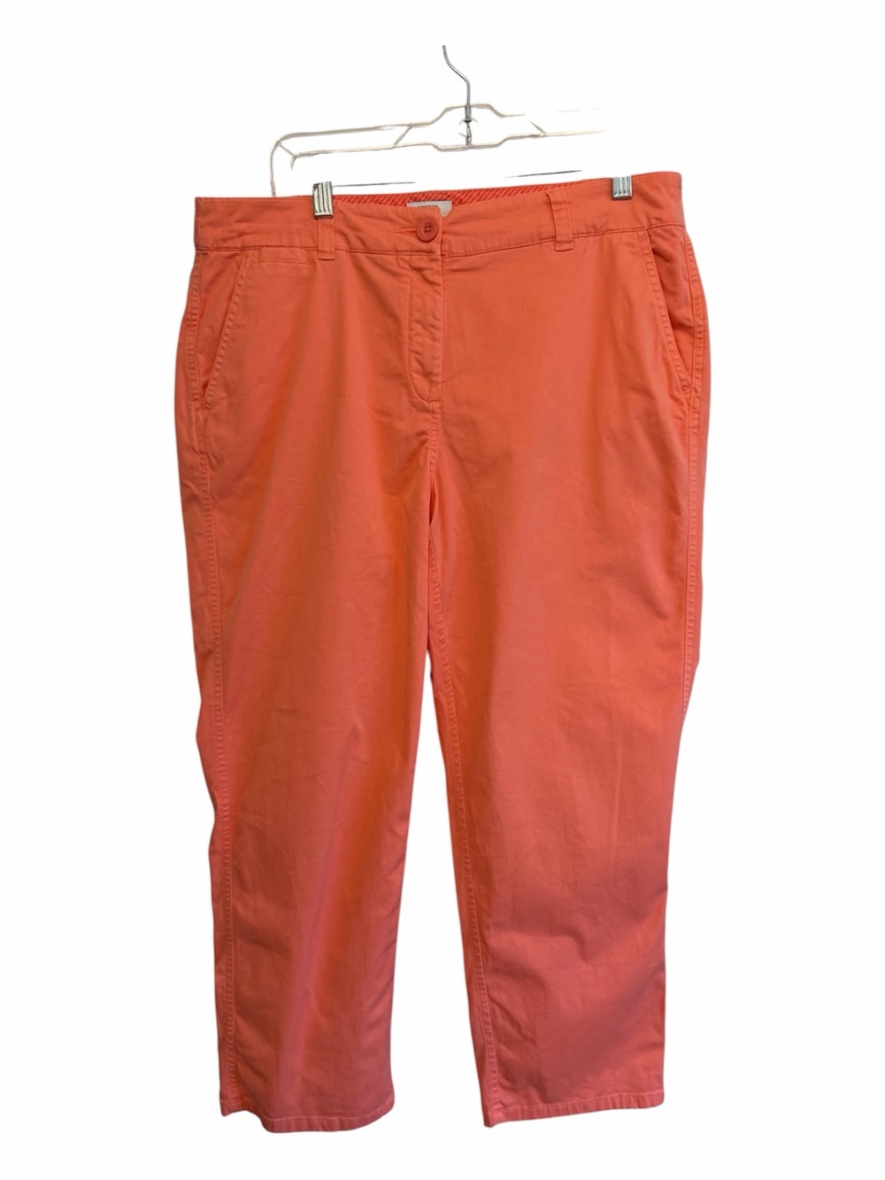 Coral Straight-Leg Cotton Pants